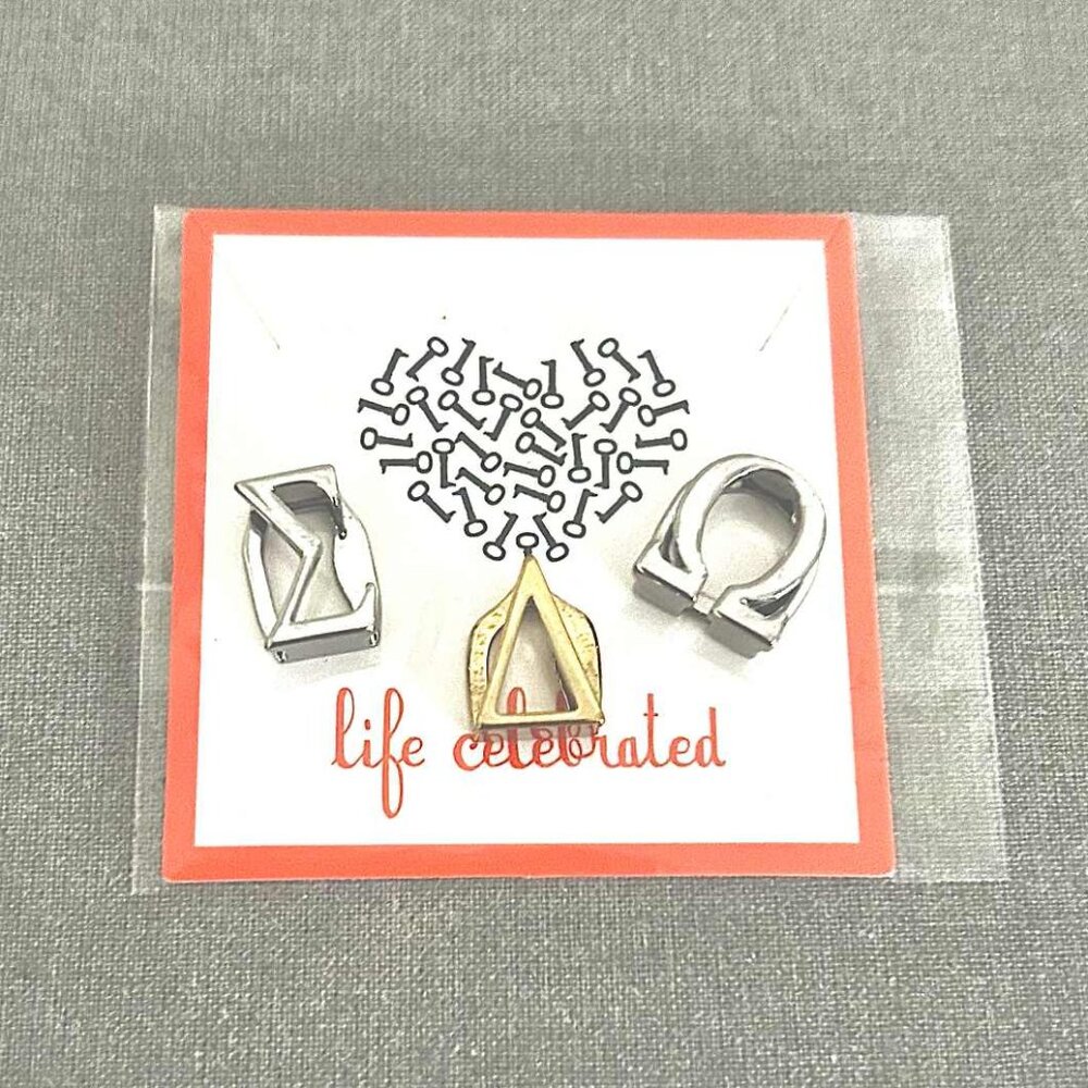 Keep Collective Greek Letter Slider Charms (Sigma, Delta, Omega)